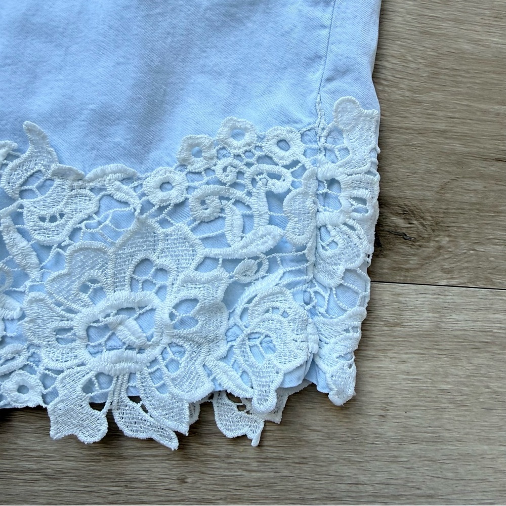 Anthropologie Calligraphie Lyocell Lace Trim Culottes Wide Leg Crop Pants L - Picture 2 of 9
